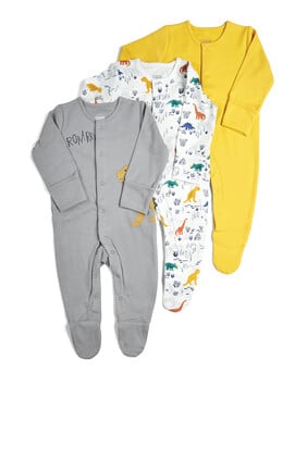 Pack of 3 Dino Sleepsuits