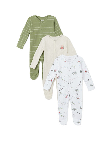 Tractor Sleepsuits 3 Pack