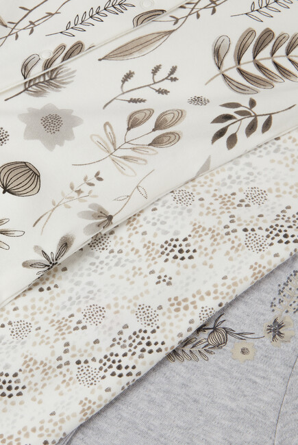 Monochrome Flower Sleepsuitss 3 Pack