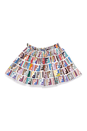 Multicolor Poplin Skirt