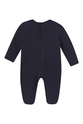 Logo Print Cotton Romper