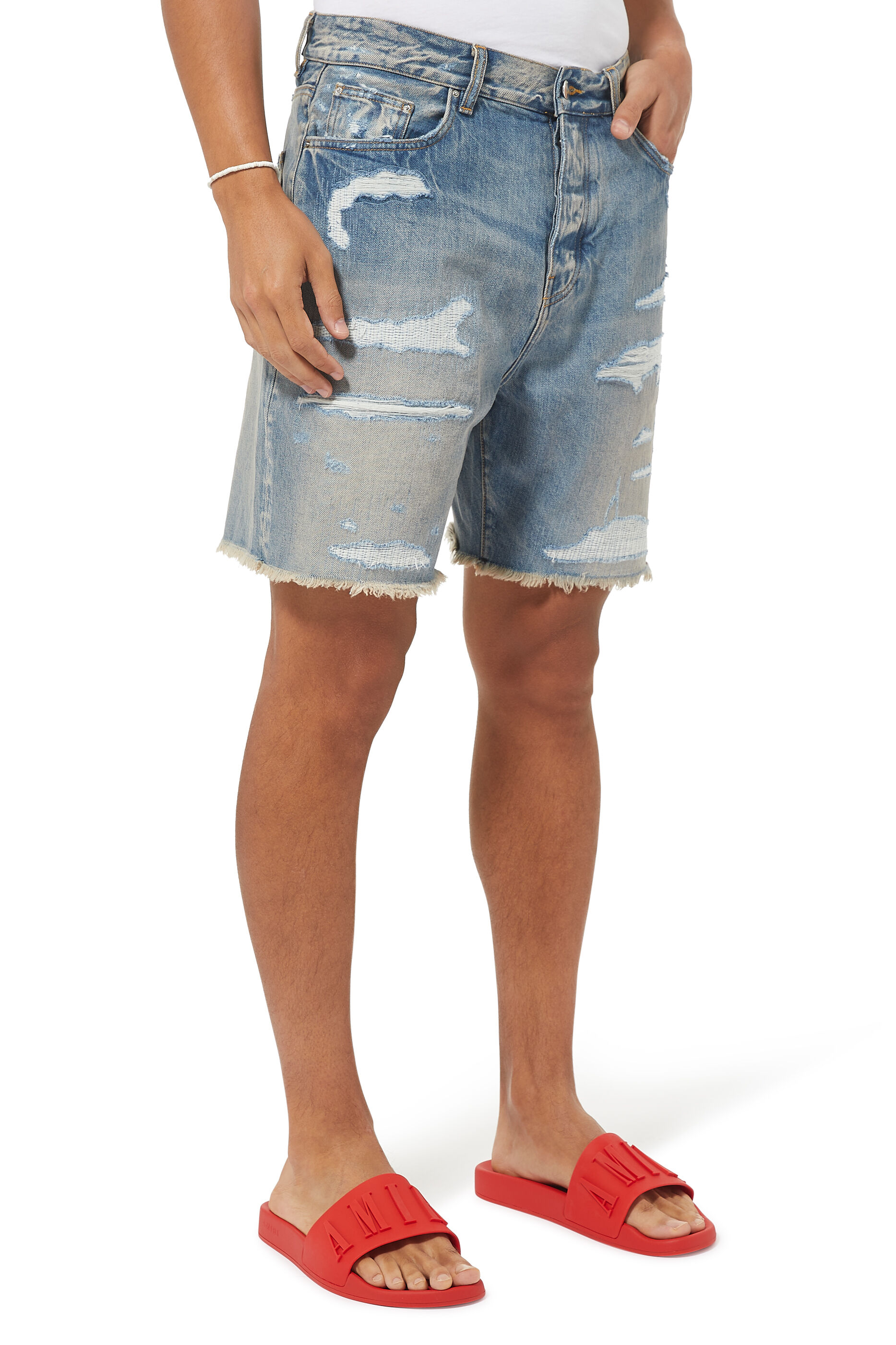 amiri jean shorts mens