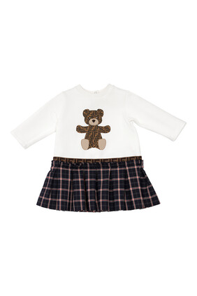 Teddy Dress With Plaid Skirt