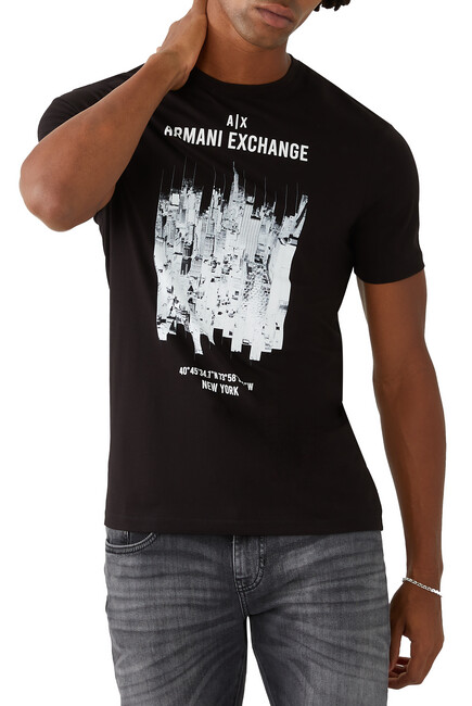 Buy Armani Exchange Logo Print New York City Graphic T-Shirt for Mens |  Bloomingdale's Qatar