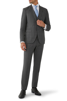 Three-Piece Regular-Fit Checked Suit