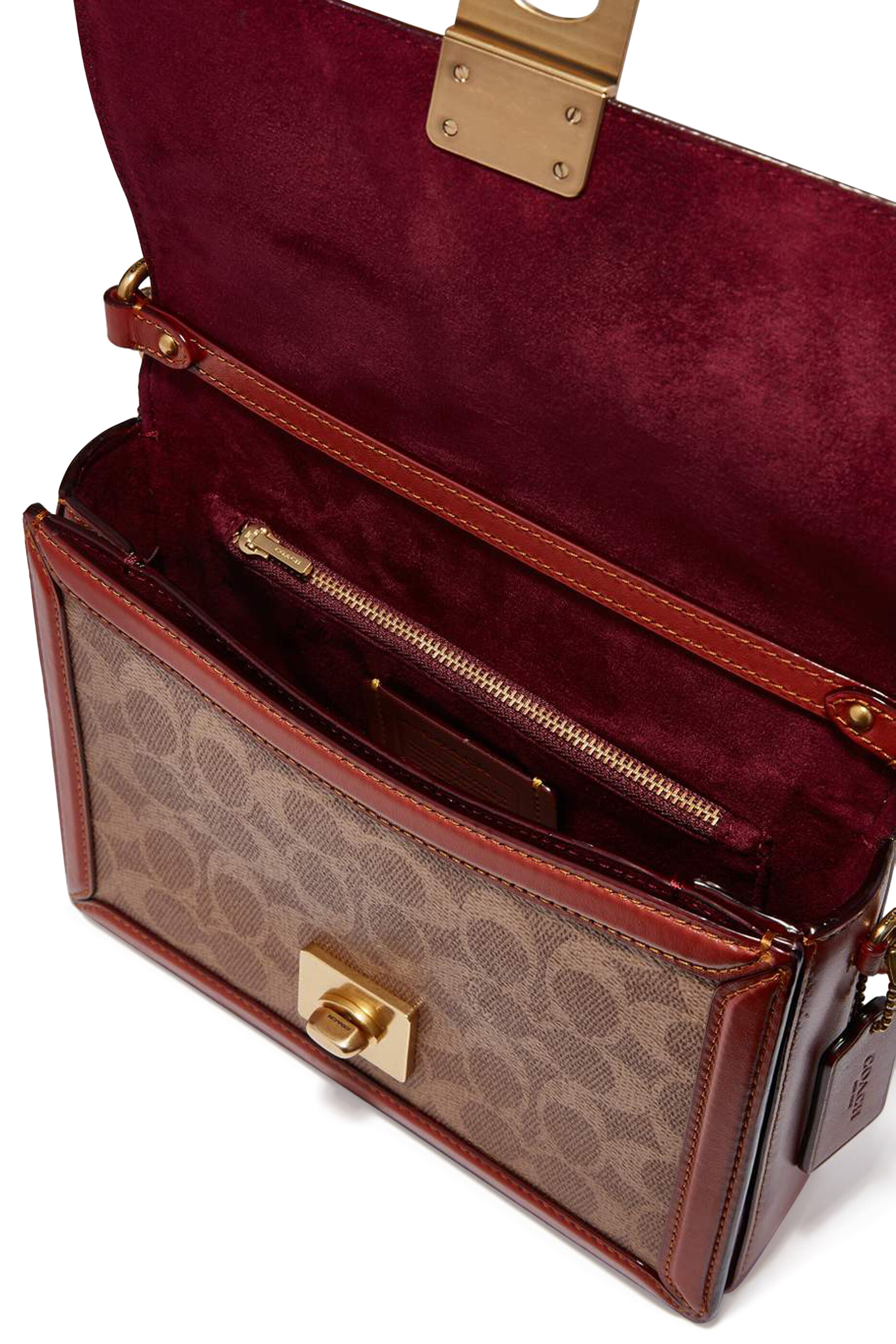 coach hutton shoulder bolsa in signature canvas