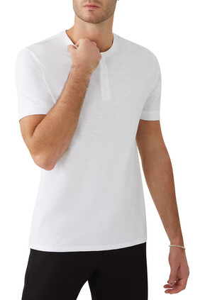 Short Sleeve Cotton Henley Shirt