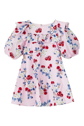 Cherry-Print Smock Dress