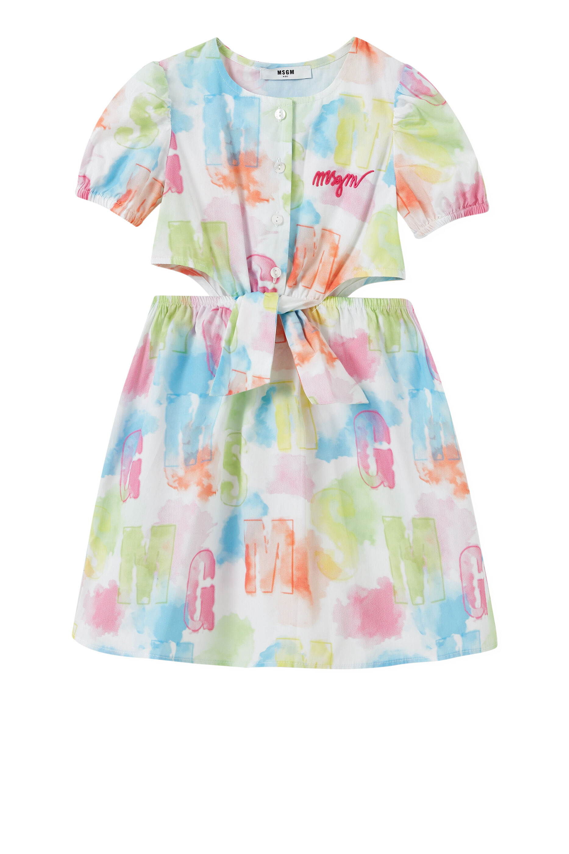 Buy MSGM Logo-Embroidered Flared Dress 