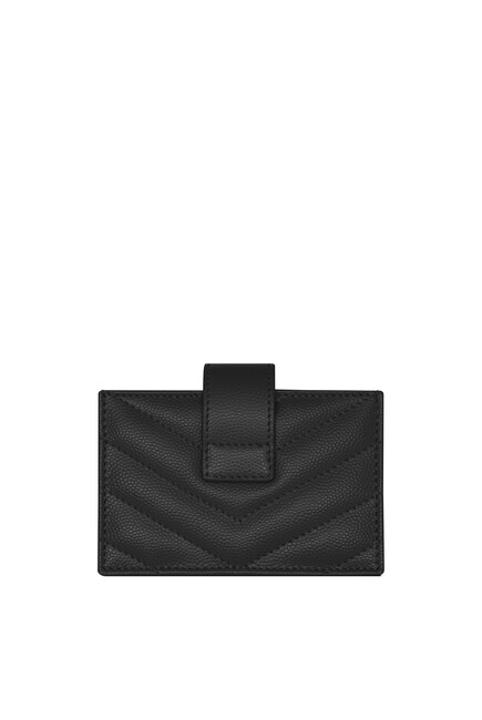 Monogram Business Card Case in Grain de Poudre Embossed Leather