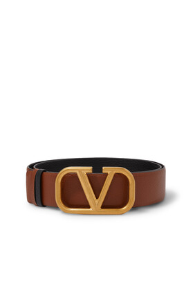 Valentino Garavani VLogo Signature Buckle Leather Belt