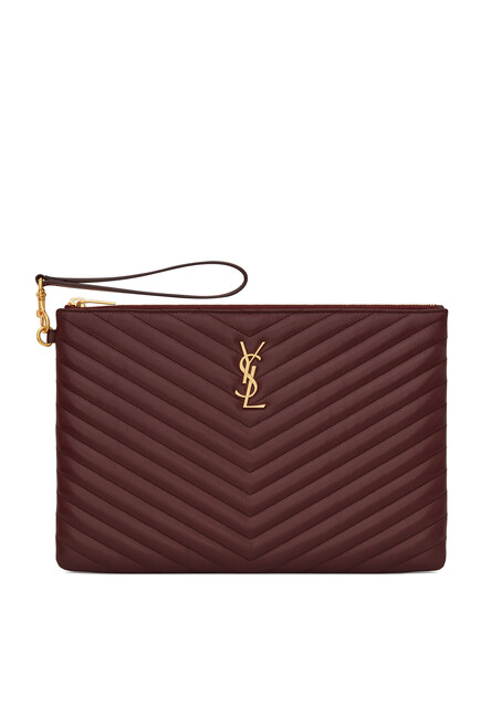 Monogram Tablet Pouch in Quilted Leather