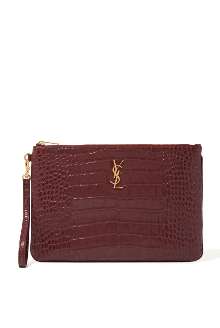 Monogram Tablet Pouch in Quilted Leather