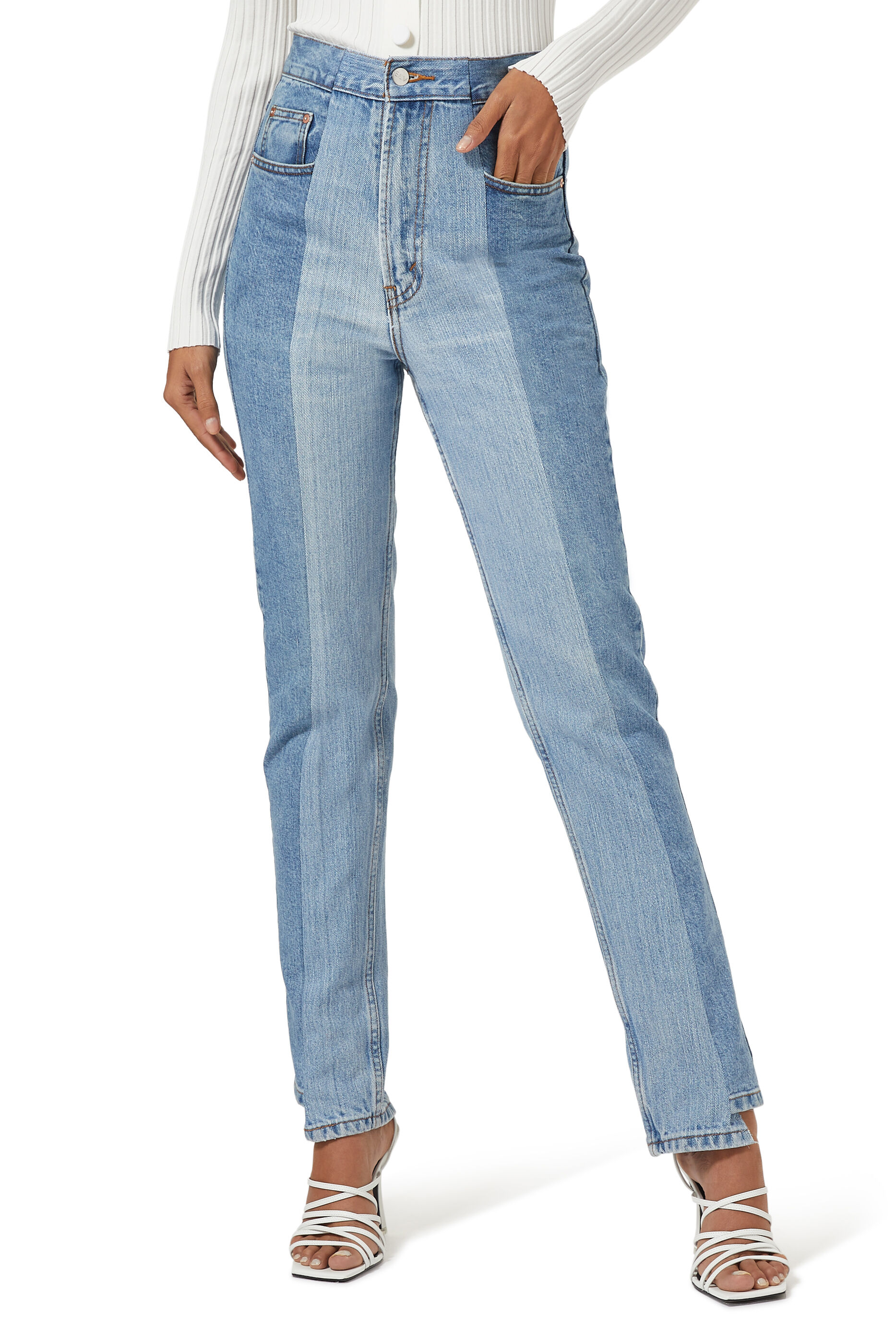 Straight Denim Jeans - Womens 