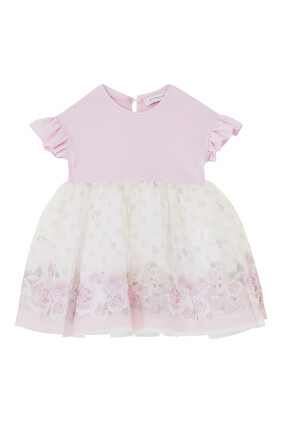Short-Sleeved Tulle Dress