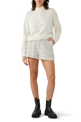 Marl Checkered Tweed Shorts