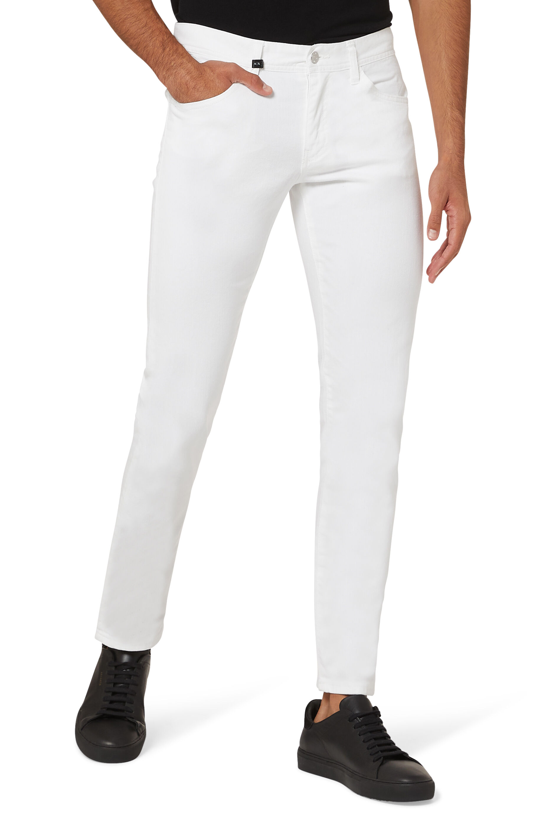 Armani Exchange J13 SLIM FIT DARK INDIGO SATIN JEAN, SLIM FIT JEANS for Men  | A|X Online Store