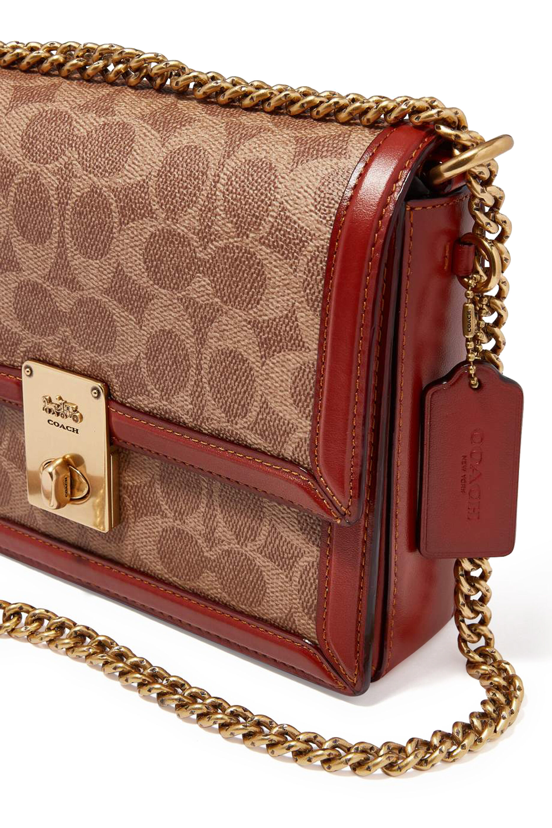 coach hutton shoulder bolsa in signature canvas