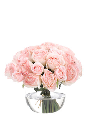 Pink Roses in Glass Bubble