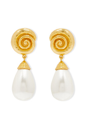 Delia 24K Gold-Plated Pearl Earrings