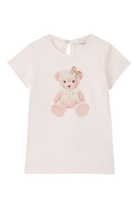 Bear Print Cotton T-Shirt