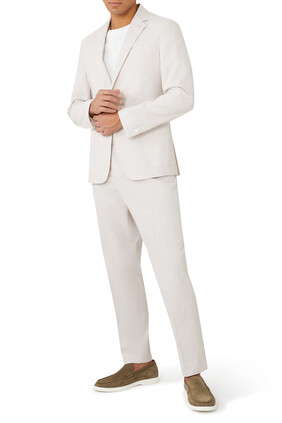 Slim-Fit Linen-Blend Suit, 2-Piece