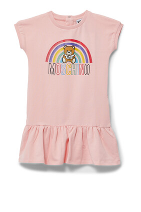 Girls Rainbow Dress With Teddy