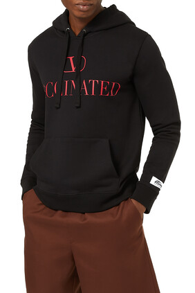 Hooded Sweatshirt with Vaccinated Print