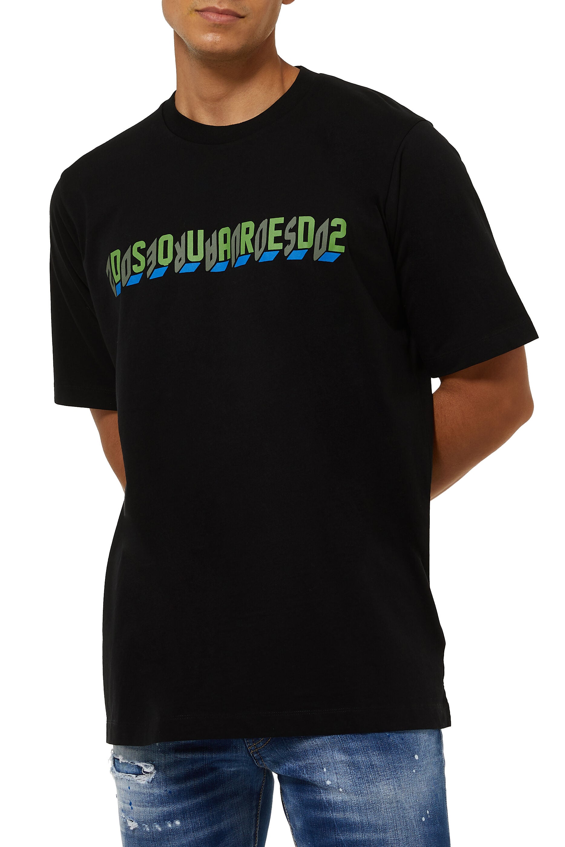 Buy Dsquared2 D2 Mirror Slouch Cotton T 