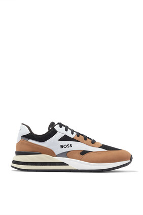 Mixed Material Lace Up Sneakers
