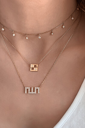 Allah XS Necklace, 18k Rose Gold & Diamonds