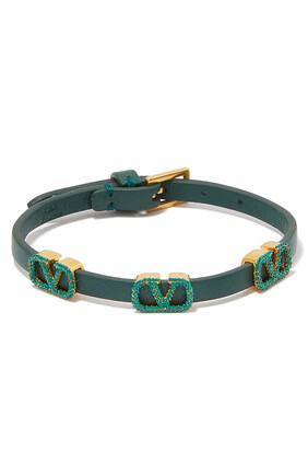 Valentino Garavani Vlogo Signature Leather Band Bracelet