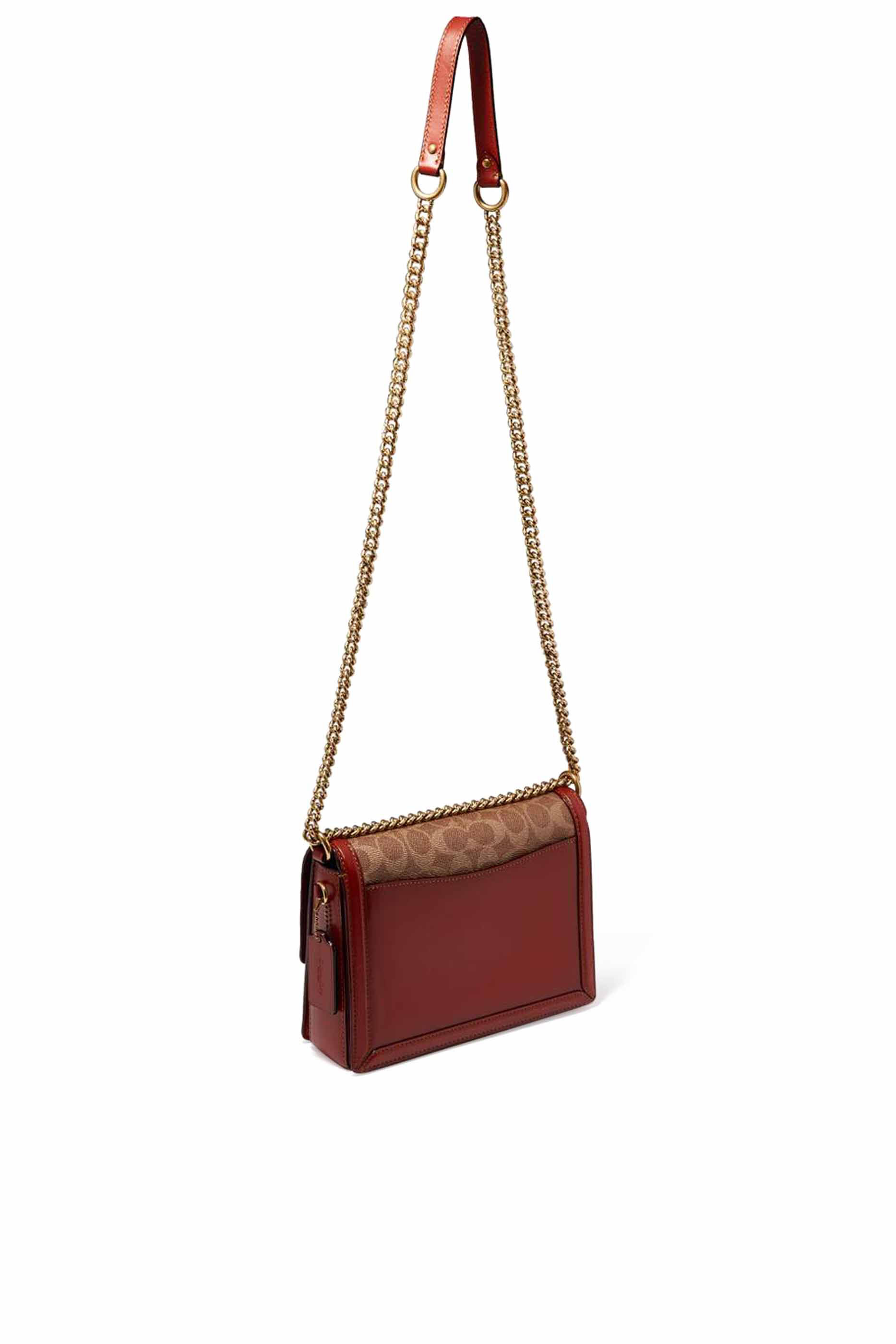coach hutton shoulder bolsa in signature canvas