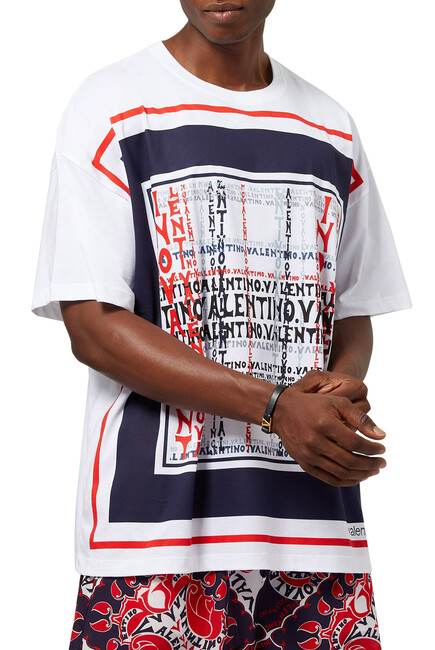 Buy Valentino Archive Manifesto Crossword Print T-Shirt ...