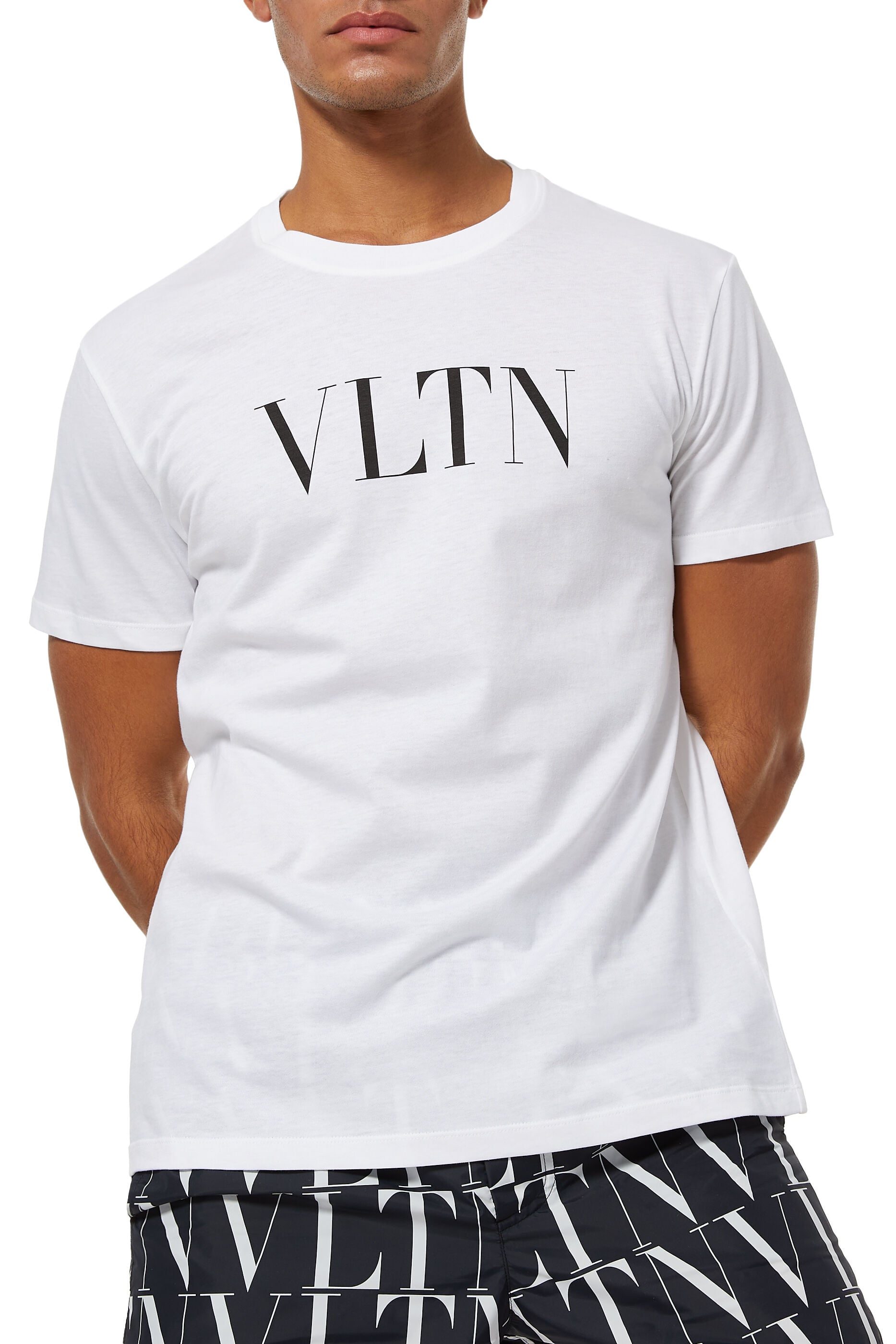 Valentino Carrie Over white t-shirt with red v logo print - RV0MG01PPMA A33