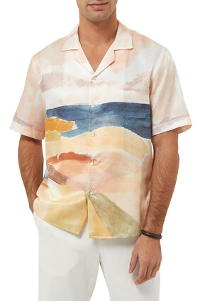 Shoreline Landscape-Print Shirt
