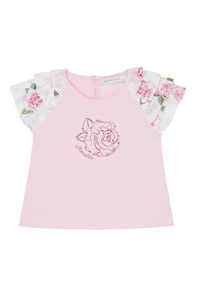 Rose-Embellished T-Shirt
