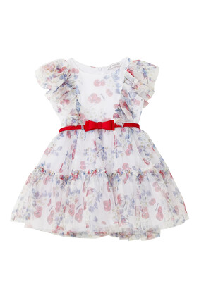 Cherry Print Tulle Dress