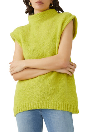 Claude Mohair Cocoon Funnelneck Vest
