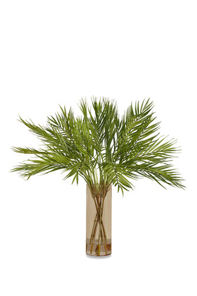 Palm Spray Arrangement in Glass Vase
