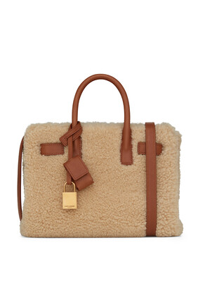 Classic Sac de Jour Nano in Merino shearling and Smooth Leather