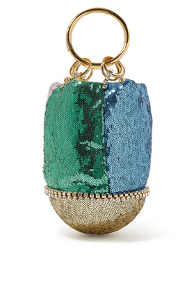 Ghizlan Crystal-Embellished Sequinned Handbag