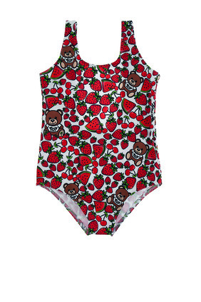 Moschino Kids Strawberry-Print Swimsuit