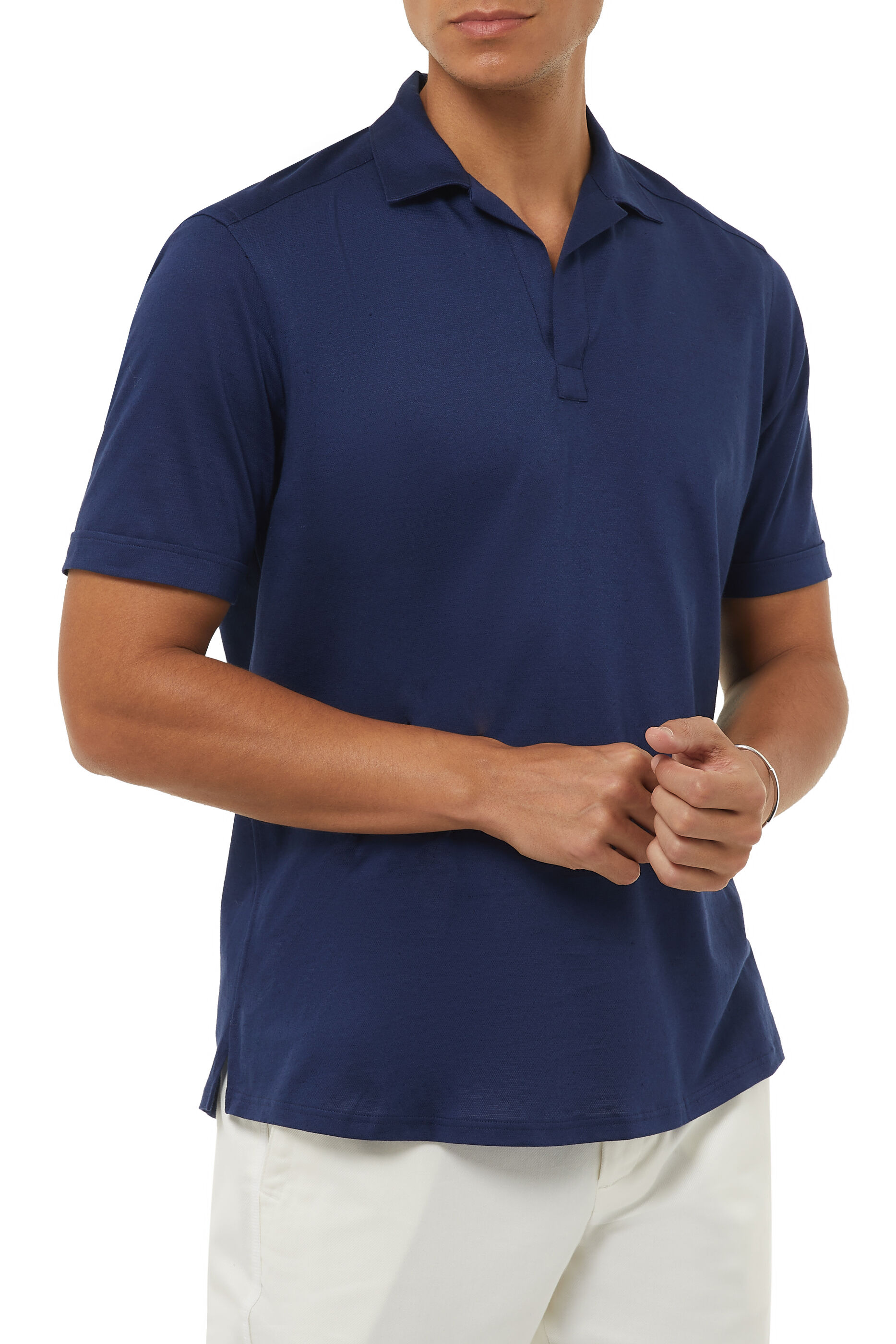 Bloomingdales Men Clothing T-shirts Polo Shirts Palm Print Linen Polo Shirt 