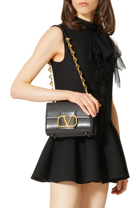 Vlogo Signature Leather Shoulder Bag