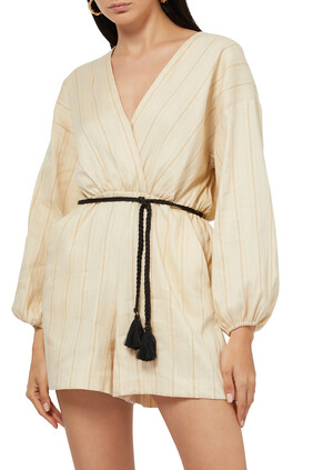 Neutral Striped Playsuit