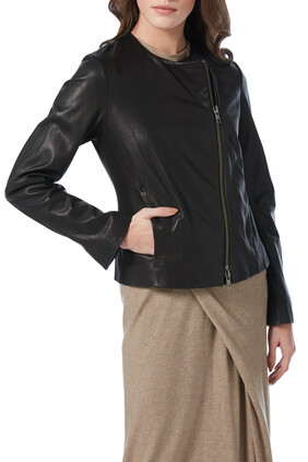 Leather Cross Fit Jacket