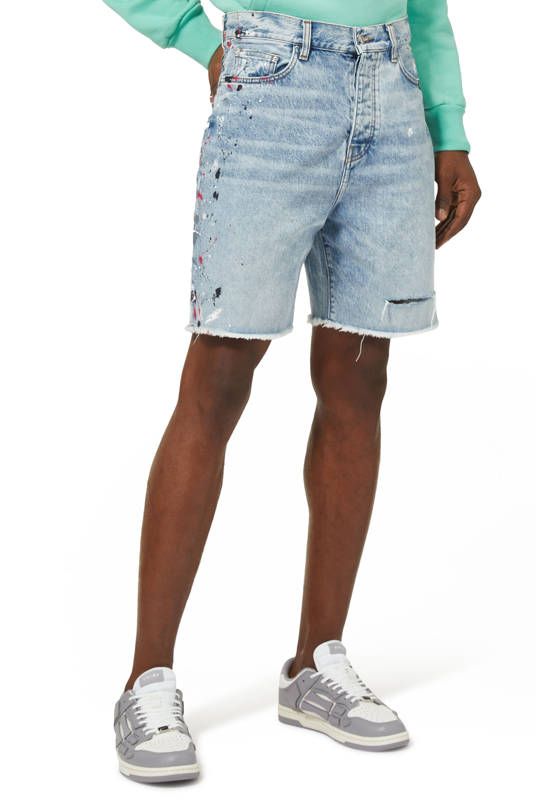 Buy Amiri Denim Painter Bermuda Shorts 