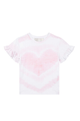 Heart Tie Dye Print Cotton T-Shirt