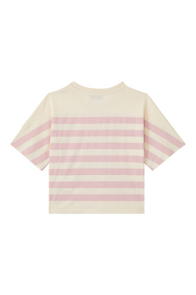 Stripe Logo-Embroidered Cropped T-Shirt